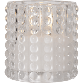 LED Vela Flamme Dotty Transparente De Star Trading - La linterna de llama "Dotty", que funciona con pilas, est&aacute; hecha de cristal transparente con un patr&oacute;n de puntos.