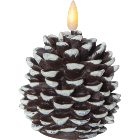 Flamme Cone Marrón De Star Trading - Un cono de hermosa forma con una llama muy realista que emite una c&aacute;lida luz blanca.