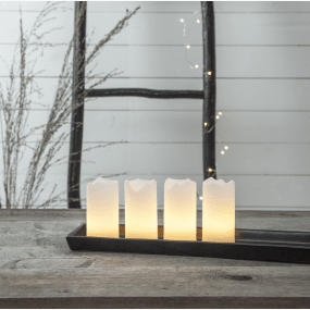 LED Vela Pilar Pack De 4 Blanco De Star Trading - El temporizador integrado permite configurar f&aacute;cilmente el tiempo de encendido y apagado (6 horas de encendido, 18 horas de apagado y repetici&oacute;n).