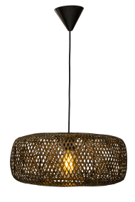 Savanna Ø57 Marrón Lámpas de techo De Aneta Lighting - La pantalla de ratán tejido proporciona una luz cálida y acogedora en la sala de estar o sobre la mesa de la cocina.