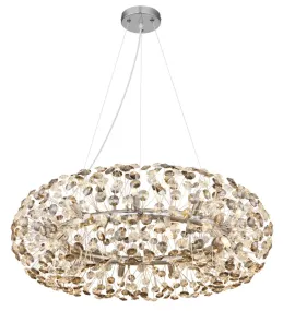 Katrina Ø80 Color humo De Globo Lighting - Katrina &auml;r en elegant rund kristallkrona i kromf&auml;rgad metall med gnistrande K9-kristaller som skapar en sofistikerad och lyxig atmosf&auml;r i ditt hem.