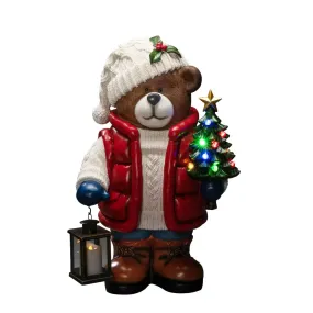 Osito De Peluche Grande 66cm Multicolor De Konstsmide - &iexcl;Difunde el esp&iacute;ritu navide&ntilde;o al aire libre o en interiores con este adorable osito de peluche con ropa de invierno!