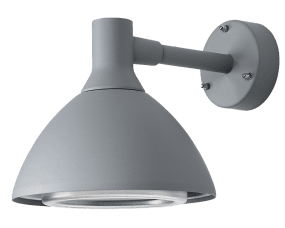 Ark Mini Gris lámpara de exterior De Westal - La lámpara de pared Ark Mini es una lámpara de pared con downlight antideslumbrante fabricada en aluminio cromado y con recubrimiento de polvo y con protección antideslumbrante de PET-G.