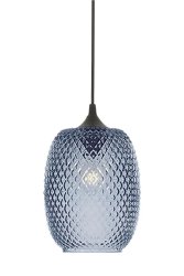 Cornelia Ø16 Azul Lámpas de techo De Aneta Lighting - La pantalla de vidrio azul bellamente texturizada crea un juego de luz único y le da a su habitación una atmósfera colorida y elegante.