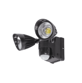 Lámpara A Pilas Con Sensor Negro lámpara de exterior De Airam - La l&aacute;mpara dispone de dos focos que se pueden orientar por separado.