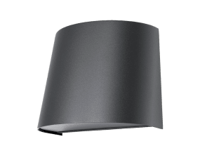 Mini Antracita lámpara de exterior De Westal - La mini lámpara de pared está hecha de aluminio anodizado, tiene un recubrimiento de polvo antracita y una protección antideslumbrante de PET-G.