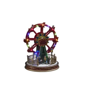 Decoración Navideña Mecánica Con Noria 30cm Multicolor De Konstsmide - Las luces LED de colores y las piezas m&oacute;viles dan vida a la escena festiva de los alegres juerguistas invernales.