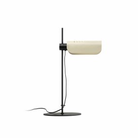 Martinica 53cm Beige lámpara de escritorio De Faro Barcelona - Su pantalla ondulada envuelve la fuente de luz como una suave l&aacute;mina, creando una luz agradable, ideal para la funcionalidad y el ambiente.