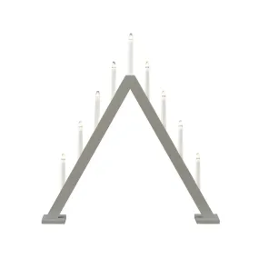 Candelabra 9 Lights Gris De Konstsmide - Crea un ambiente navide&ntilde;o moderno y elegante con este elegante candelabro de Adviento de madera lacada en gris.