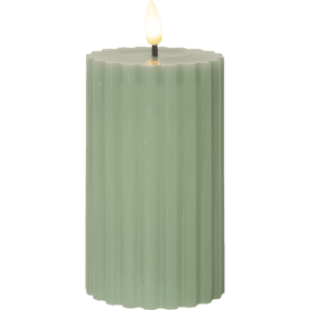 LED Vela Pilar Flamme Stripe Verde De Star Trading - Tiene funci&oacute;n de temporizador y cuando se enciende el interruptor, la luz brillar&aacute; durante 6 horas en modo temporizador, se apagar&aacute; durante 18 horas (en repetici&oacute;n), con una hermosa llama realista en luz blanca c&aacute;lida.