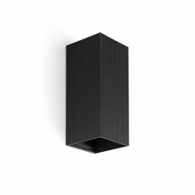 Lune 15cm Negro lámpara de pared De Faro Barcelona - Combina una iluminaci&oacute;n funcional y eficiente con una superficie moderna y texturizada que aporta dinamismo.