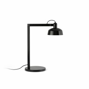 Tatawin 58cm Negro lámpara de escritorio De Faro Barcelona - Tatawin es una l&aacute;mpara de mesa con estructura negra y pantalla met&aacute;lica negra que proporciona una luz direccional y focalizada.