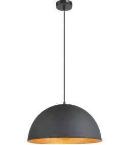 Lenn Ø40 Negro De Globo Lighting - Den guldf&auml;rgade insidan av sk&auml;rmen, med en diameter p&aring; 41 cm, skapar en varm och inbjudande ljuseffekt.