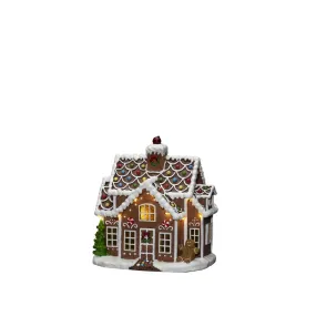 Casa De Jengibre Marrón De Konstsmide - Linda casa de jengibre con 11 luces LED ámbar que brillan con la magia de la Navidad.