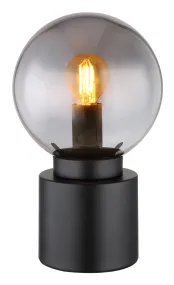 Marka 25cm Negro lámpara de mesa De Globo Lighting - Den praktiska str&ouml;mbrytaren p&aring; sladden g&ouml;r den enkel att anv&auml;nda, och med sin kompakta storlek passar den perfekt p&aring; alla ytor.