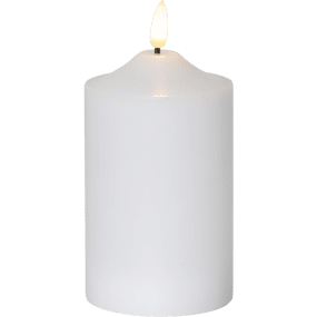 LED Vela Pilar Flamme Blanco De Star Trading - Vela en bloque de la serie Flamme que funciona a pilas y que emite una llama realista que brilla en un blanco c&aacute;lido.