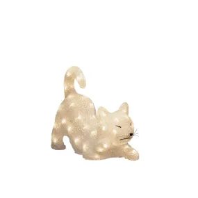 Gato Acostado De Acrílico Claro De Konstsmide - Gracias a la clase de protección IP44, es perfecto para la iluminación de casas y jardines.