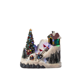 Paisaje Invernal LED 18cm Multicolor De Konstsmide - La iluminaci&oacute;n LED integrada brilla en diferentes colores y crea un ambiente acogedor en el hogar.