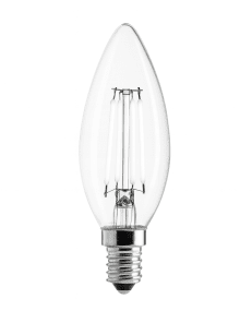 LED E14 Tipo Vela 0,8W 2700K Regulable De Unison - Lámpara de araña UNI-WHITE transparente E14 0,8 W 2700 K regulable.