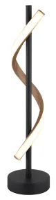 Watkins 50cm Negro lámpara de mesa De Globo Lighting - Sk&auml;rmen i aluminium med tr&auml;look och opal plast ger en mjuk och j&auml;mn ljusspridning f&ouml;r en behaglig atmosf&auml;r.