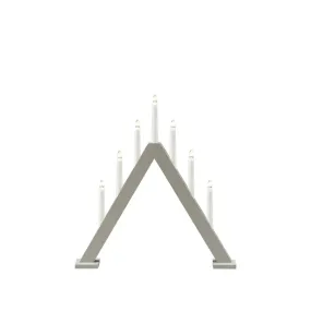 Candelabra 7 Lights Gris De Konstsmide - Crea un ambiente navide&ntilde;o moderno y elegante con este elegante candelabro de Adviento de madera lacada en gris.