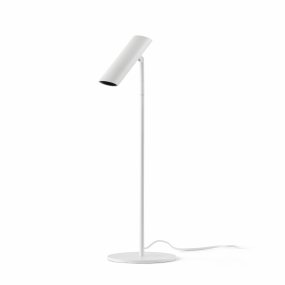 Leo 48cm Blanco lámpara de escritorio De Faro Barcelona - Leo es una l&aacute;mpara de mesa blanca con LED integrado que combina versatilidad y dise&ntilde;o moderno.