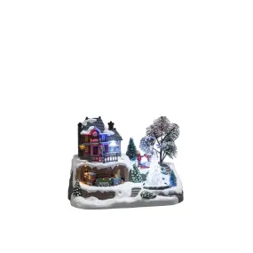 Decoración Navideña Mecánica Con Estación De Tren 17cm Multicolor De Konstsmide - Sum&eacute;rgete en un mundo invernal en miniatura con esta decoraci&oacute;n navide&ntilde;a mec&aacute;nica: una encantadora estaci&oacute;n de tren en un entorno nevado.