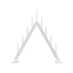 Candelabra 9 Lights Blanco De Konstsmide - Crea un ambiente navide&ntilde;o moderno y elegante con este elegante candelabro de Adviento de madera lacada en blanco.