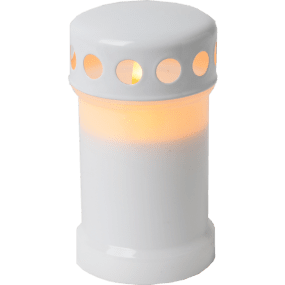 LED Vela Para Tumba Serene Blanco De Star Trading - Una hermosa vela de tumba en color blanco con un hermoso brillo que brilla en la oscuridad.