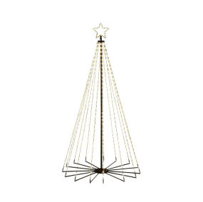 Árbol De Navidad De Metal 1,8m Negro De Konstsmide - El elegante dise&ntilde;o y la estrella brillante en la parte superior lo convierten en una decoraci&oacute;n fant&aacute;stica para el jard&iacute;n o el porche durante la temporada navide&ntilde;a.