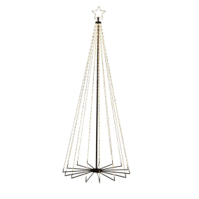 Árbol De Navidad De Metal 2,4m Negro De Konstsmide - El elegante dise&ntilde;o y la estrella brillante en la parte superior lo convierten en una decoraci&oacute;n fant&aacute;stica para el jard&iacute;n o el porche durante la temporada navide&ntilde;a.