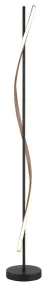 Watkins Negro lámpara de pie De Globo Lighting - Den mattsvarta metallstommen omsluts av en stilren, rak st&aring;ng med en integrerad LED-list som sprider ett mjukt och j&auml;mnt ljus.