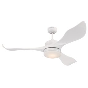 Pierre Ø132 Blanco De Westinghouse - El ventilador de techo Pierre con fuente de luz LED regulable y acabado blanco es una solución moderna y elegante para dormitorios y salones.