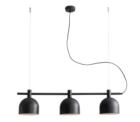 Beryl 83cm Negro De Artera - Esta elegante y funcional lámpara de techo con tres pantallas de metal negro es perfecta para quienes buscan un diseño moderno y una iluminación práctica.