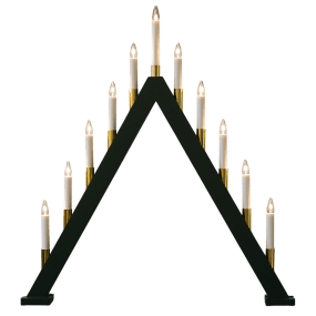 Hilda 11 verde oscuro De Pixie Design - Hilda es un robusto candelabro de madera con once velas que crean una luz c&aacute;lida e intensa.