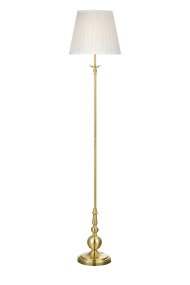 Imperia Latón lámpara de pie De Markslöjd - Imperia es una elegante lámpara de pie de diseño clásico con una elegante base de latón y una hermosa pantalla de tela blanca.