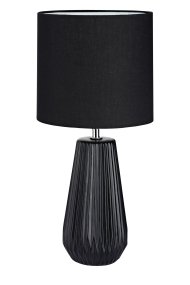 Nicci 40cm Negro lámpara de mesa De Markslöjd - La pantalla es de color negro, creando una luz suave y agradable que se adapta perfectamente a diferentes estilos de interior.