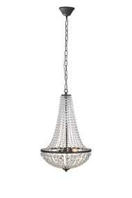 Gränsö Ø40 Negro cristal De Markslöjd - Con un diámetro de 40 cm, los prismas transparentes dispersan la luz maravillosamente y crean una atmósfera lujosa.