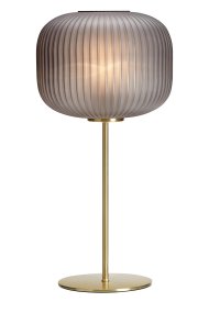 Sober 50cm Color humo lámpara de mesa De Markslöjd - Sober es una elegante lámpara de mesa con una estilosa pantalla de cristal y una base de latón cepillado.