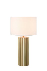 Hashira 60cm Latón antiguo lámpara de mesa De Markslöjd - La lámpara tiene un cable textil negro de 2 metros de largo con interruptor de encendido y enchufe de pared.