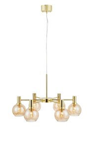 Ambra Ø75 Latón De Markslöjd - Ambra es una l&aacute;mpara de techo grande e imponente con una estructura color burdeos.