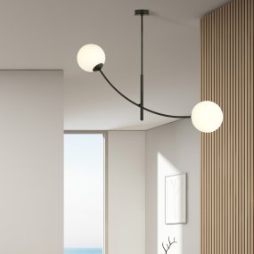 Hunter 83cm En blanco y negro Lámpas de techo De Emibig Lighting - La l&aacute;mpara queda especialmente bien encima de una mesa o de una encimera de cocina, donde crea una atm&oacute;sfera &uacute;nica y acogedora.