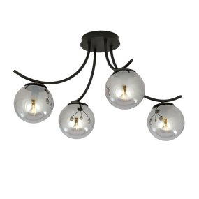Boston 70cm Negro/Ahumado plafón De Emibig Lighting - Boston es una serie de l&aacute;mparas de techo modernas muy vendidas que se adaptan perfectamente tanto a interiores modernos como a los m&aacute;s tradicionales.