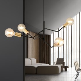 Bolt 66cm Negro De Emibig Lighting - La combinaci&oacute;n cl&aacute;sica de colores (negro elegante y dorado atemporal) ofrece grandes posibilidades para diferentes estilos de interior y se adapta bien tanto a entornos modernos como tradicionales.