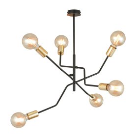 Bolt Ø66 Negro De Emibig Lighting - La combinaci&oacute;n cl&aacute;sica de colores (negro elegante y dorado atemporal) ofrece grandes posibilidades para diferentes estilos de interior y se adapta bien tanto a entornos modernos como tradicionales.