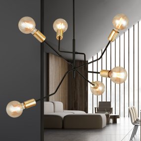 Bolt Ø66 Negro De Emibig Lighting - La combinaci&oacute;n cl&aacute;sica de colores (negro elegante y dorado atemporal) ofrece grandes posibilidades para diferentes estilos de interior y se adapta bien tanto a entornos modernos como tradicionales.