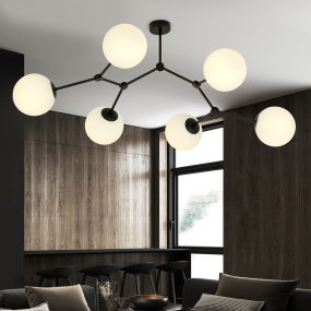 Space 108cm Blanco De Emibig Lighting - Raum &ndash; Una l&aacute;mpara de techo que se adapta perfectamente a la tendencia de estilo e impresiona por su forma &uacute;nica y su dise&ntilde;o caracter&iacute;stico.