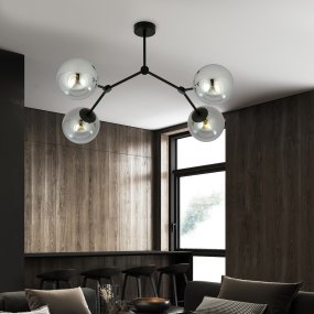 Space 80cm Color humo plafón De Emibig Lighting - Raum – Una lámpara de techo que se adapta perfectamente a la tendencia elegante e impresiona por su forma única y su diseño característico.
