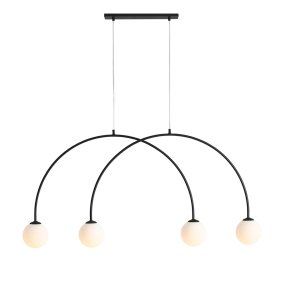 Lea 130cm Negro Lámpas de techo De Artera - Con su forma orgánica y fuentes de luz suaves y redondas, crea una atmósfera armoniosa y acogedora, perfecta para el comedor o la sala de estar.