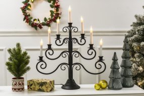 Hantverk 7 Negro De Pixie Design - Adem&aacute;s, el candelabro est&aacute; equipado con un temporizador y se enciende durante 8 horas y se apaga durante 16 horas.